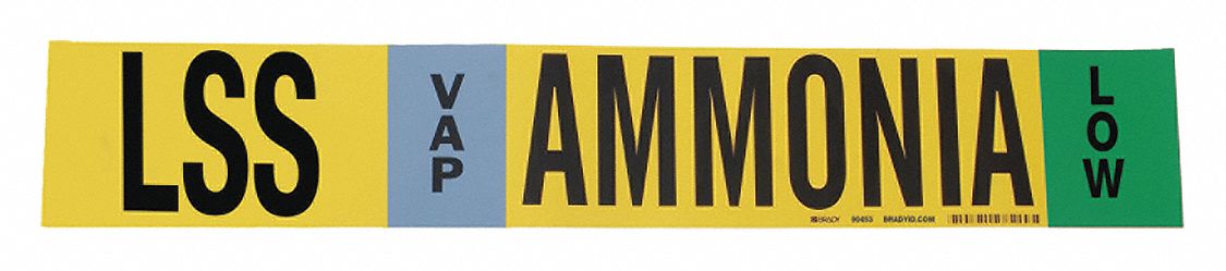Pipe Marker Ammonia 4 in H 24 in W