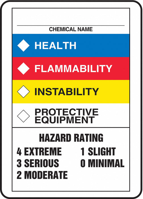 Chemical Label 10 in H Plastic