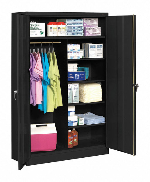 Storage Cabinet 78 x48 x18 Black 5Shlv