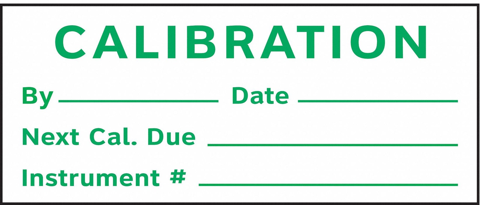 Calibration Label ENG Green/White PK350
