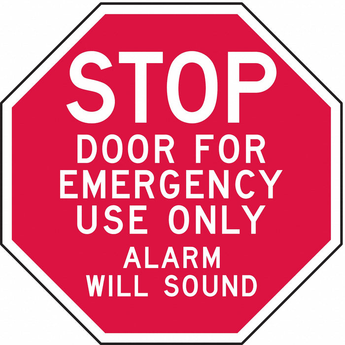 Rflctv Door Instruction Stop Sign 6x6in