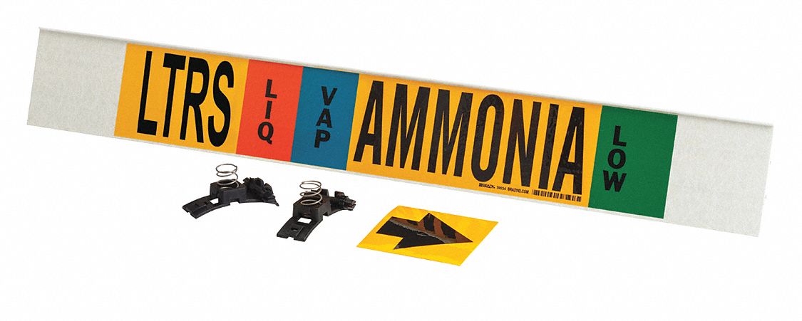 Pipe Marker Ammonia 4 in H 24 in W