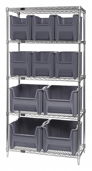 F1593 Bin Shlvng 18inx74inx36in Gray