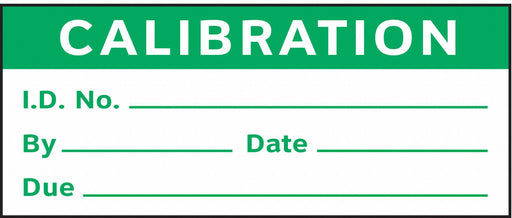 Calibration Label ENG Green/White PK350