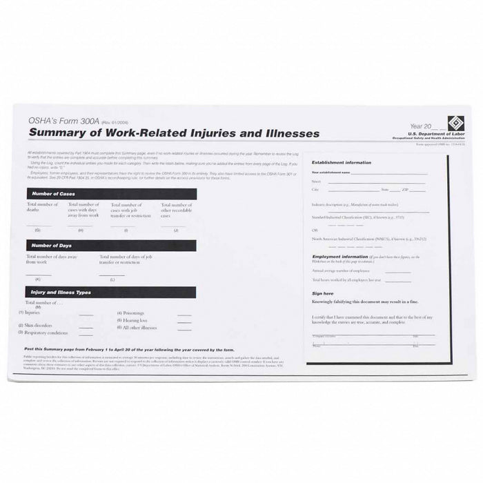 OSHA Forms English PK25