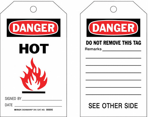 Danger Tag 7 in H 4 in W Cardstock PK100