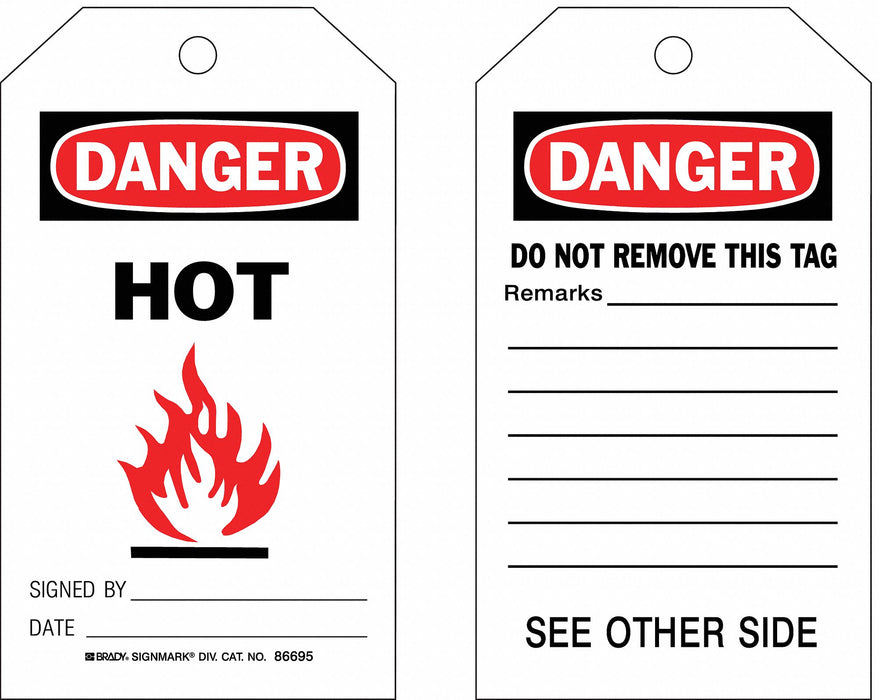 Danger Tag 7 in H 4 in W Cardstock PK100