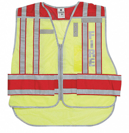 E7856 Safety Vest Hi Vis Green Fire 2XL-4XL