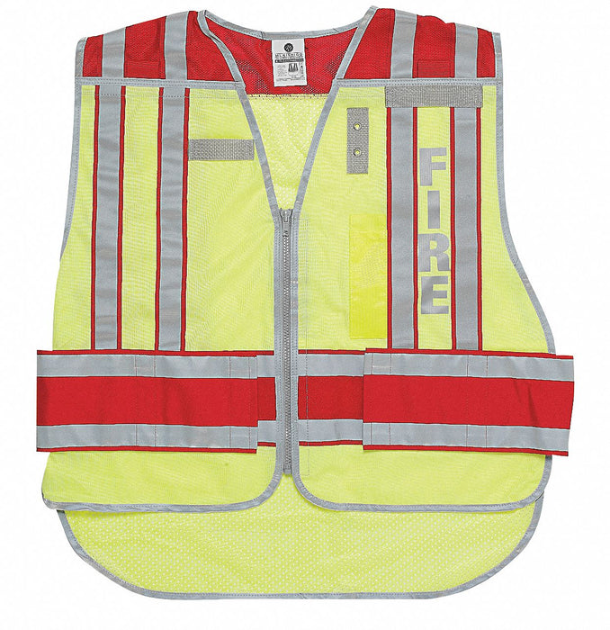 Safety Vest Hi Vis Green Fire 2XL-4XL
