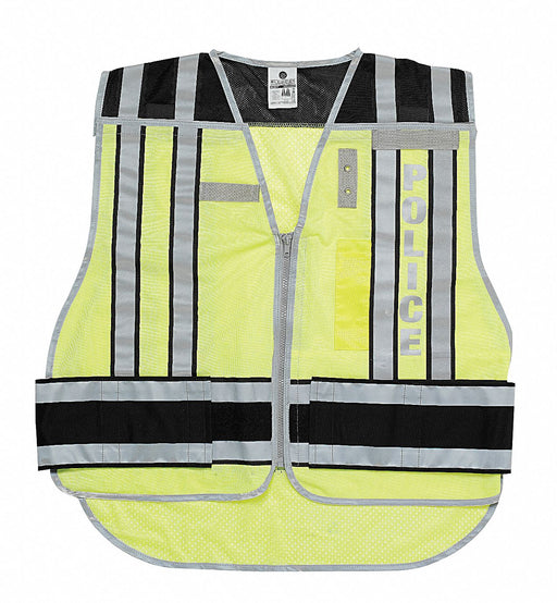 E7855 Safety Vest Hi Vis Green Police 2XL