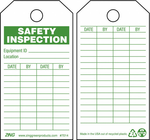 Saf Inspection Tag 5-3/4 x 3 In PK10