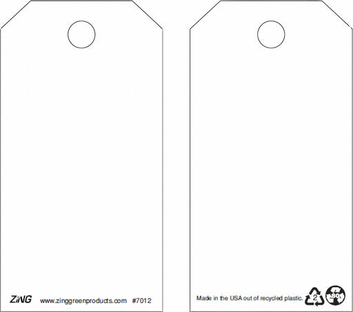 Tag White Plastic 5-3/4inH 3inW PK10