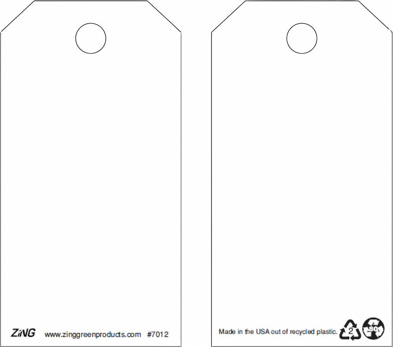 Tag White Plastic 5-3/4inH 3inW PK10