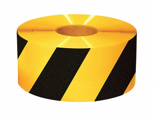 Floor Tape Black/Yellow 6 inx100 ft Roll