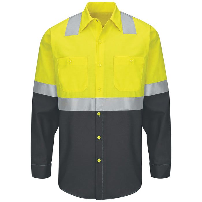 Men's Hi-Visibility Long Sleeve Ripstop Work Shirt - Type R, Class 2