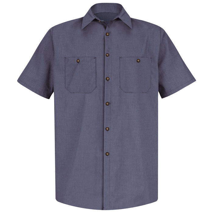 Men's Short Sleeve Striped Work Shirt