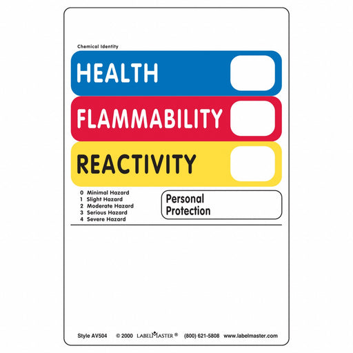 Hazcom Label 4 H 6 W PK500