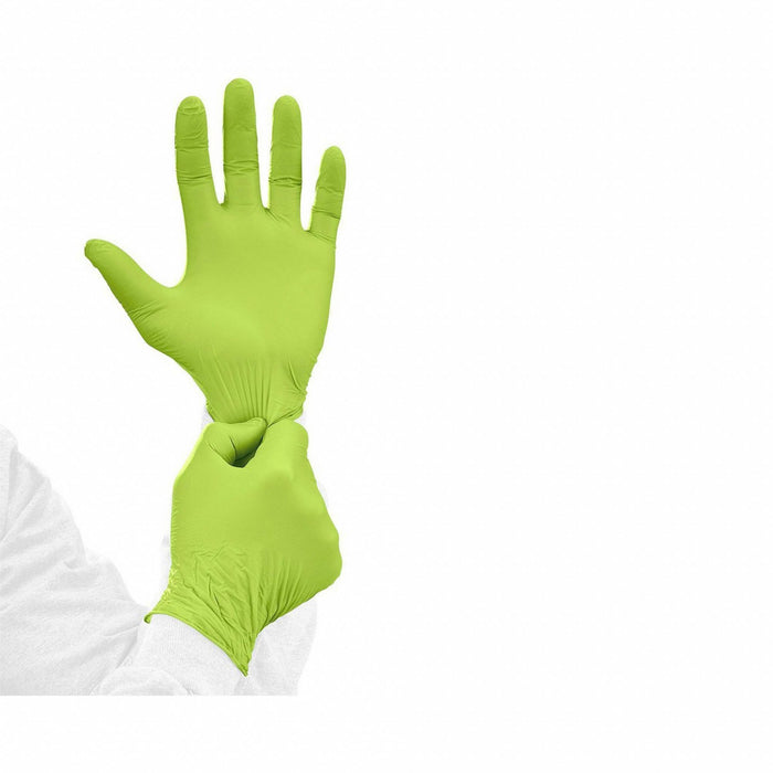 Single use Nitrile Gloves 4 mil Green L