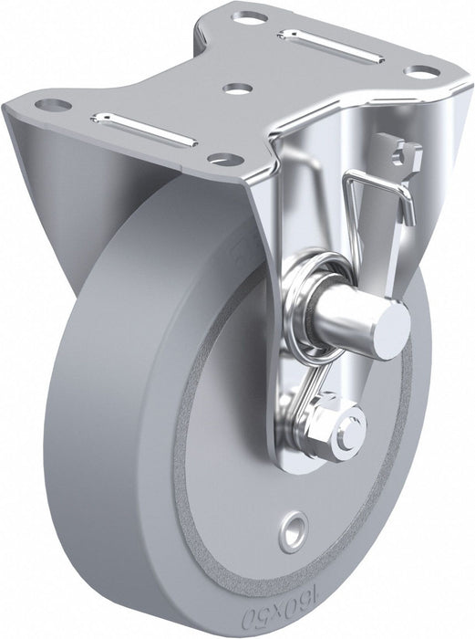Plate Caster Rigid Rubber 7 11/16 H
