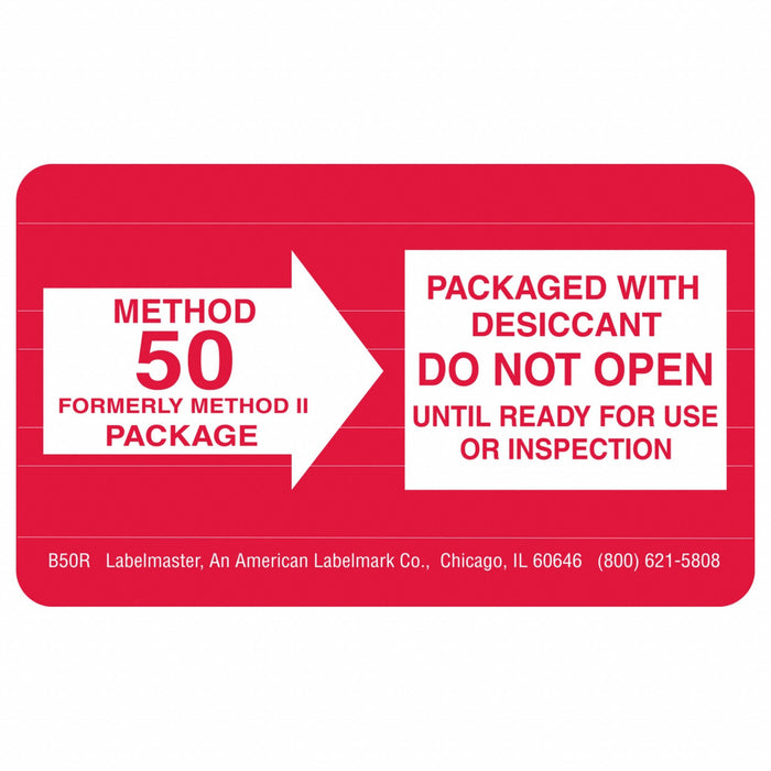 Method 50 Label 2-1/2 H 1-1/2 W PK1000