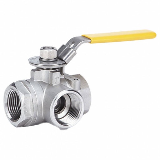 Manual 3-Way Ball Valve 1 1/2 CF8M SS