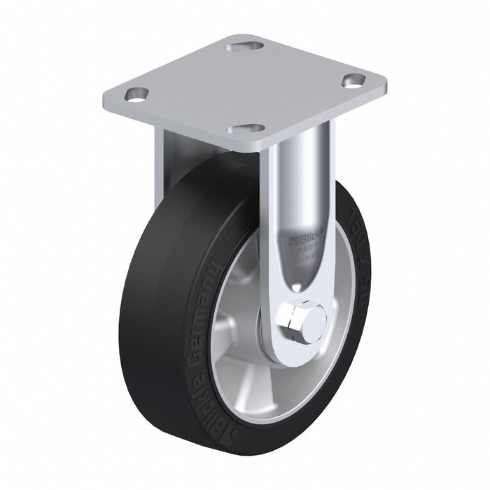 Plate Caster Rigid Rubber 7 1/2 H