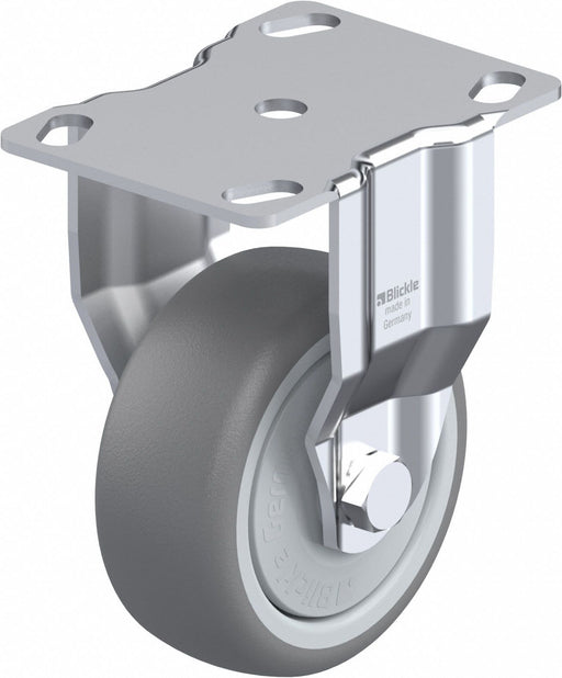 Plate Caster Rigid Rubber 4 3/8 H