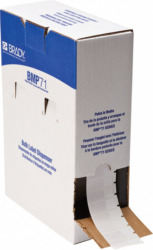 Label 1/2 in W Clear White
