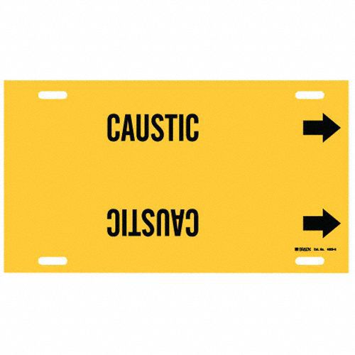 Pipe Marker Caustic 10 in H 32 in W
