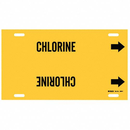 Pipe Marker Chlorine 8 in H 16 in W