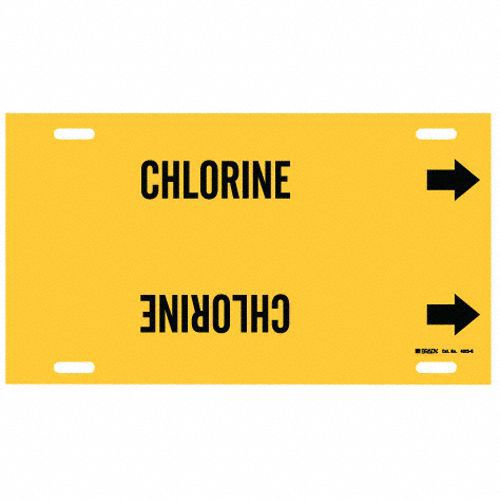 Pipe Marker Chlorine 10 in H 24 in W