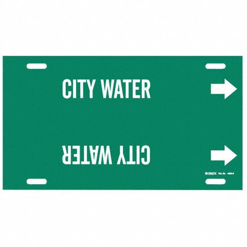 Pipe Marker City Water 10 in H 32 in W