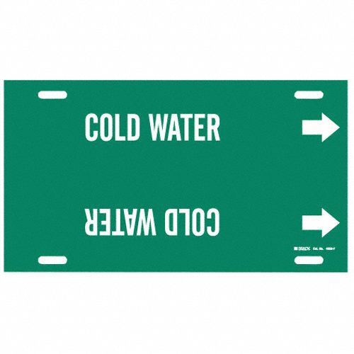 Pipe Marker Cold Water 8 in H 16 in W