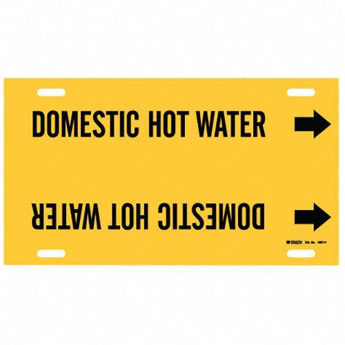 Pipe Mrkr Domestic Hot Watr 8in H 16in W