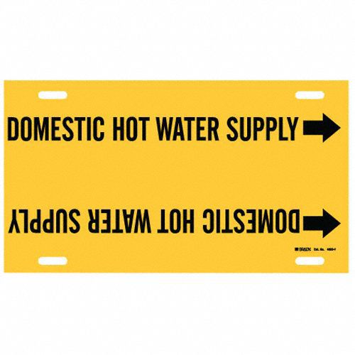 Pipe Mrkr Domestic Hot Watr Supply 8in H