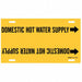 Pipe Mrkr Domestic Hot Watr Supply 8in H