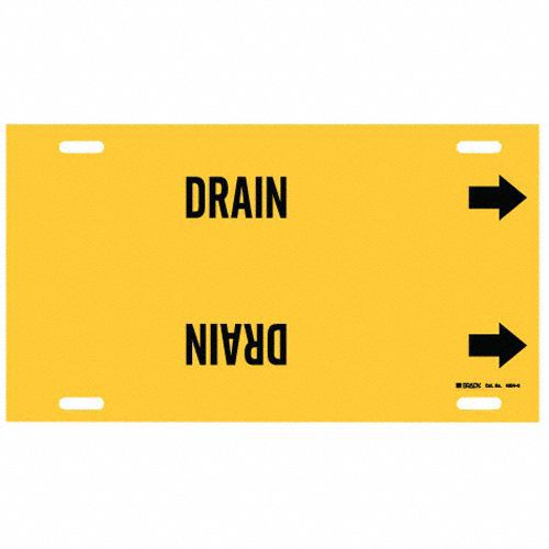 Pipe Marker Drain 10 in H 32 in W