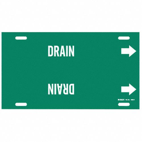 Pipe Marker Drain 10 in H 32 in W