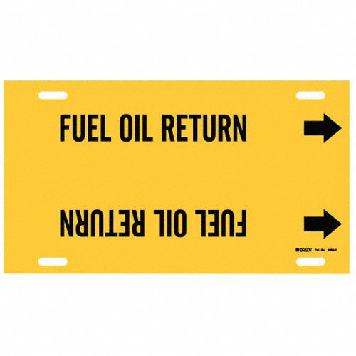 Pipe Marker Fuel Oil Return 8in H 16in W