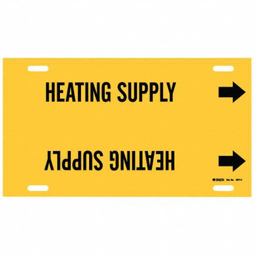 Pipe Marker Heating Supply 8in H 16in W