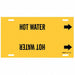 Pipe Marker Hot Water 10 in H 32 in W