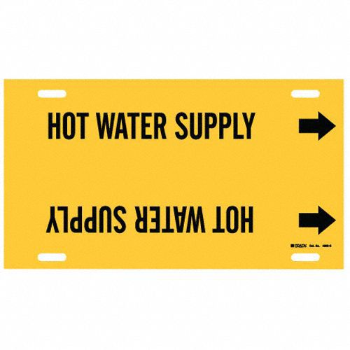 Pipe Mrkr Hot Water Supply 10in H 24in W