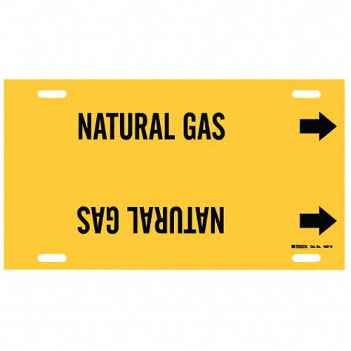 Pipe Marker Natural Gas 10 in H 24 in W