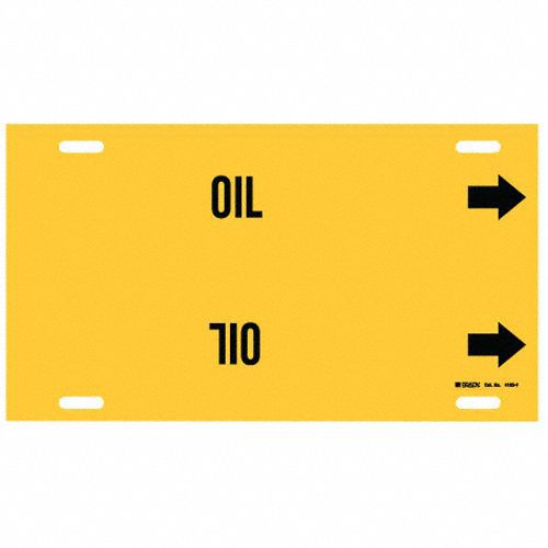 Pipe Marker Oil 8 in H 16 in W