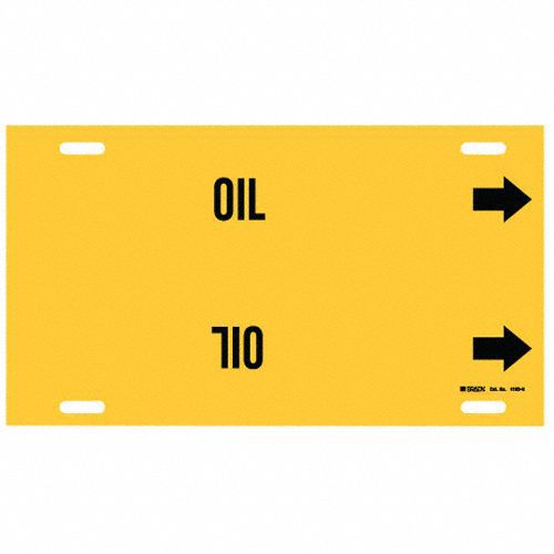 Pipe Marker Oil 10 in H 32 in W