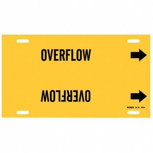Pipe Marker Overflow 10 in H 32 in W