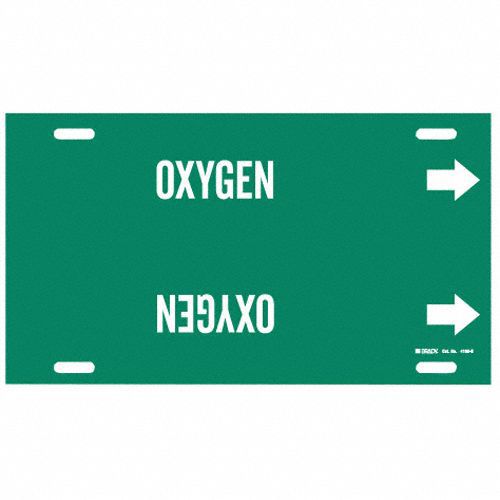 Pipe Marker Oxygen 10 in H 24 in W