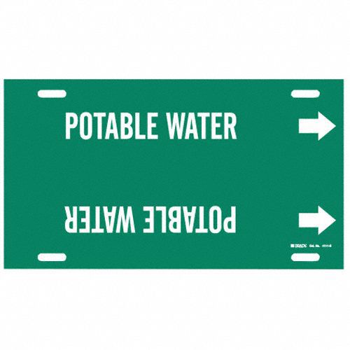 Pipe Marker Potable Water 10in H 24in W