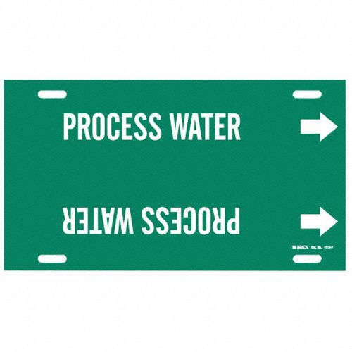 Pipe Marker Process Water 8 in H 16 in W