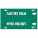 Pipe Marker Sanitary Drain 8in H 16in W